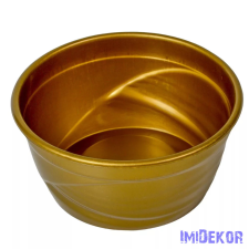  Műanyag kerek tál hullám mintás D15,5cm M7,5cm - Arany dekorációs kellék