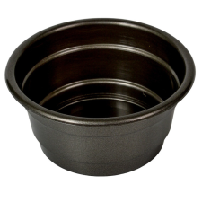 Műanyag közepes kerek tál grafit D17cm M10cm dekorációs kellék