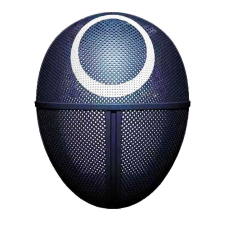  Műanyag maszk, Tintahal játék, kör, műanyag, fekete, 24 cm, 24 cm jelmez