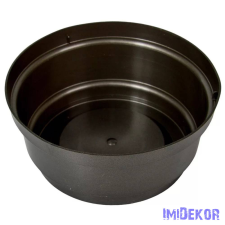  Műanyag nagy kerek tál D22,5cm M10cm - Grafit dekorációs kellék