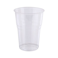  Műanyag pohár, 2 dl, víztiszta tányér és evőeszköz