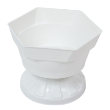 Műanyag szögletes talpas tál fehér D19,5cm M14,5cm dekorációs kellék