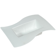 Műanyag tál Szafari fehér 5cm x 24cm x 12cm dekorációs kellék