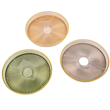  Műanyag tányér transparens peremmel D15,5cm dekorációs kellék