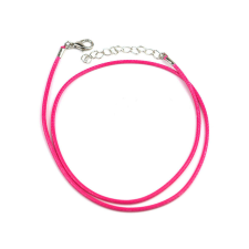  Műbőr nyaklánc kapoccsal - ciklámen nyaklánc