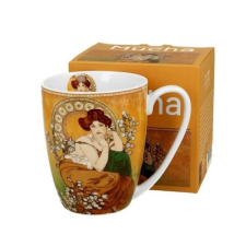 Mucha porcelán bögre 360 ml - díszdobozban - Topáz bögrék, csészék