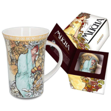 Mucha porcelán bögre díszdobozban - Tél - CARMANI bögrék, csészék