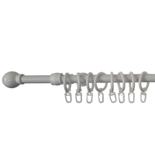 MŰFÉM FÉM KARNIS SZETT 200CM EGYSOROS 16MM FEHÉR GÖMB VÉG karnis, függönyrúd