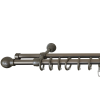 MŰFÉM FÉM KARNIS SZETT 240CM KÉTSOROS 16MM EZÜST GÖMB VÉG