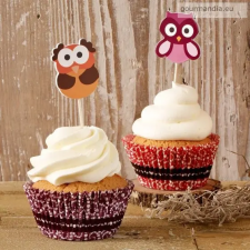  Muffin diszítő készlet - baglyos konyhai eszköz