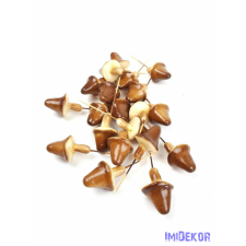  Műgomba hegyes 17db/csomag - Barna dekorációs kellék