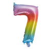  Multicolour Metallic mini 7-es szám fólia lufi 34 cm