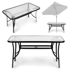  Multigarden edzett üveg kerti asztal 120x70cm, napernyő lyukkal kerti bútor