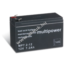 Multipower Ólom akku 12V 7,2Ah (Multipower) típus MP7,2-12 - VDS-minősítéssel (csatlakozó: F1) elektromos tápegység