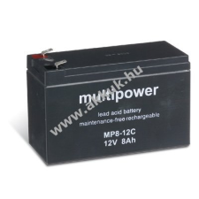 Multipower Ólom akku 12V 8Ah (Multipower) típus MP8-12C ciklusálló, ciklikus elektromos tápegység