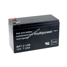 Multipower Ólom akku (Multipower) típus MP7,2-12B - VDS-minősítéssel (csatlakozó: F2) barkácsgép akkumulátor