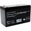 Multipower Riasztó-akku (Multipower) MP7,2-12 - VDS-minősítéssel (csatlakozó: F1)