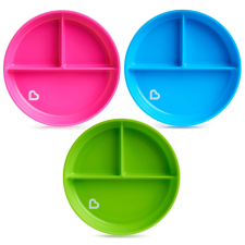  Munchkin tányér háromrekeszes tapadó aljú Stay Put 6hó babaétkészlet