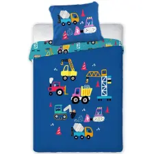  Munkagépes ovis ágynemű (blue) babaágynemű, babapléd