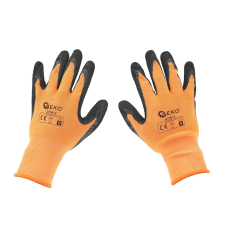 Munkakesztyű, 9-es méret, narancssárga, Geko G75012 védőkesztyű