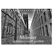  Münster in schwarz-weiß gesehen (Tischkalender 2024 DIN A5 quer), CALVENDO Monatskalender – Paul Michalzik naptár, kalendárium