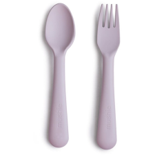 MUSHIE Fork and Spoon Set étkészlet Soft Lilac 2 db babaétkészlet
