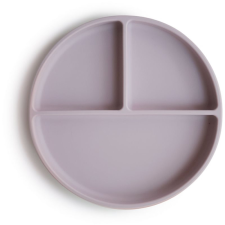 MUSHIE Silicone Suction Plate osztott tányér tapadókoronggal Soft Lilac 1 db babaétkészlet