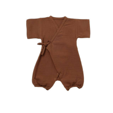 Muslin overall, BabyCosy, 100% biopamut, tégla (Méret: 6-9 hónap) rugdalózó