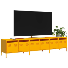 mustársárga hidegen hengerelt acél TV-szekrény 202x39x43,5 cm bútor