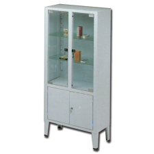 Műszer és gyógyszer szekrény fém 2-2 ajtós 75x38x169 cm gyógyászati segédeszköz