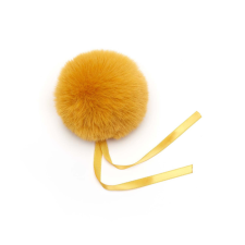 Műszőrme pompom, 11cm - Sárga rövidáru
