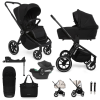 MUUVO Kombinált babakocsi Quick 4.0 Classic black szett 2in1 + CYBEX Aton B2 i-Size + alap