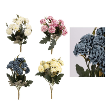  Művirág csokor, mini hortenzia, fehér dekoráció