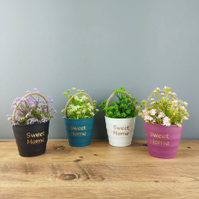  Művirág kaspóban kék változatban 11x18cm 11842 dekoráció