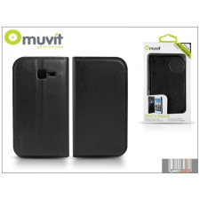 Muvit Samsung S7572 Galaxy Trend II Duos flipes tok kártyatartóval - Muvit Slim and Stand - black tok és táska
