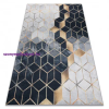 My carpet company kft ANDRE 1171 mosható szőnyeg Kocka, geometriai csúszásgátló - fekete / arany 80x150 cm