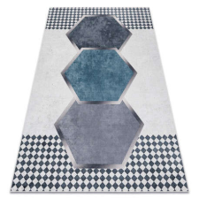 My carpet company kft ANDRE 1863 mosható szőnyeg gyémánt, geometriai csúszásgátló - fehér / fekete 160x220 cm lakástextília