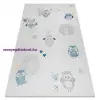 My carpet company kft BAMBINO 1161 mosható szőnyeg Baglyok gyerekeknek csúszásgátló - szürke 140x190 cm
