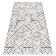 My carpet company kft Fonott sizal flat szőnyeg 48731960 Négyzetek rombusz, геометричен krém / szürke 140x200 cm lakástextília