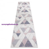 My carpet company kft Fonott sizal szőnyeg SION futószőnyeg Geometriai, háromszögek 3006 lapos szövött ecru / rózsaszín 60x200 cm