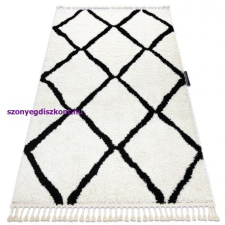 My carpet company kft Szőnyeg BERBER CROSS fehér Rojt shaggy 140x190 cm lakástextília