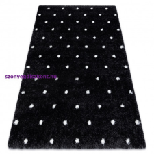 My carpet company kft Szőnyeg FLUFFY 2370 shaggy pontok - antracit / fehér 160x220 cm lakástextília