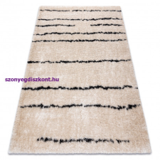 My carpet company kft Szőnyeg FLUFFY 2371 shaggy csík - krém / antracit 140x190 cm lakástextília