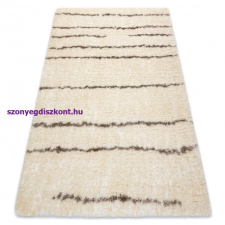 My carpet company kft Szőnyeg FLUFFY 2371 shaggy csík - krém / bézs 160x220 cm lakástextília