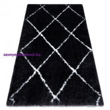 My carpet company kft Szőnyeg FLUFFY 2373 shaggy - antracit / fehér 80x150 cm lakástextília