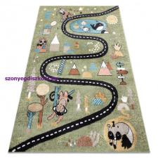 My carpet company kft Szőnyeg FUN Route gyerekeknek, utca, állatok zöld 200x290 cm lakástextília