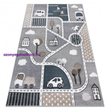 My carpet company kft Szőnyeg FUN Strade gyerekeknek, utca, város szürke 200x290 cm lakástextília