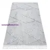 My carpet company kft Szőnyeg SEVILLA Z791C mozaik szürke / csík fehér Rojt Berber shaggy 200x290 cm