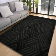 My carpet Den. Deluxy rombusz Fekete Puha Szőnyeg 66x110cm-hátul gumis lakástextília