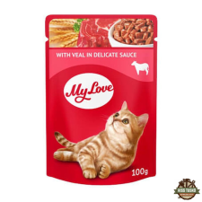 My Love Alutasakos Macskaeledel Borjú Ízletes Szószban 100g macskaeledel